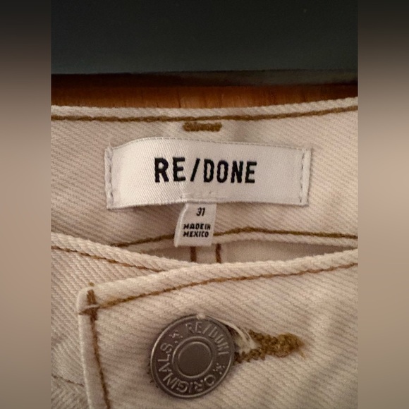 Re/Done Relaxed long Off-White distressed Denim Pants 31 - Picture 4 of 14